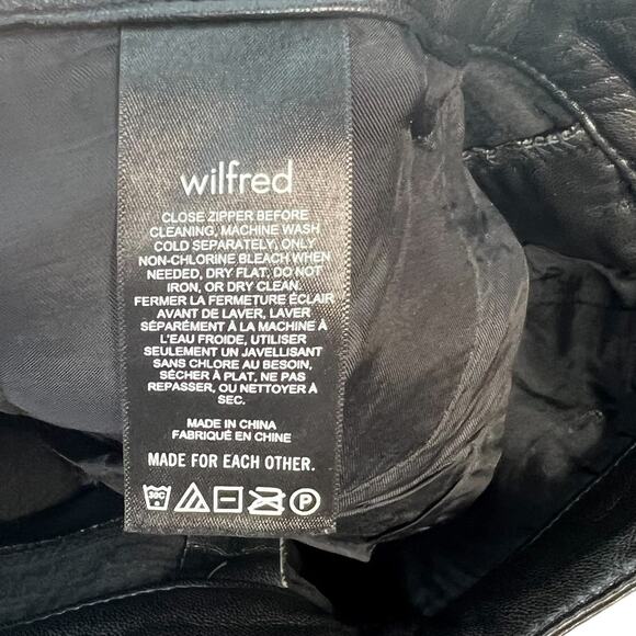 Aritzia Wilfred The Melina Pant Faux Vegan Leather High Waist Black Size 0 - Picture 12 of 13